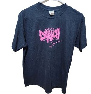Gildan Crunch No Judgement Ladies Dark Blue/:pink T- Shirt